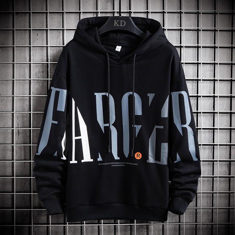 Felpa con cappuccio stampata da uomo alla moda per primavera e autunno