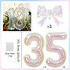 Colorful Transparent Digital Balloon Colorful Bow Balloon, Used for Birthday Parties and Anniversary Decoration