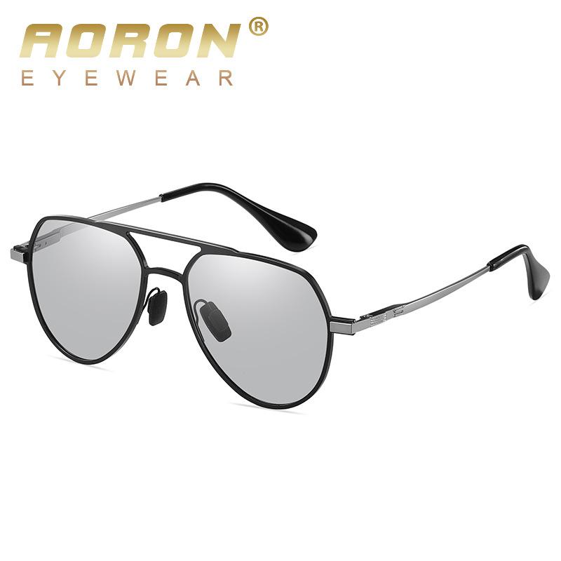 aoron Driver Driving Sunglasses Men's Metal Polarized Sunglasses Driving Color-changing Glasses