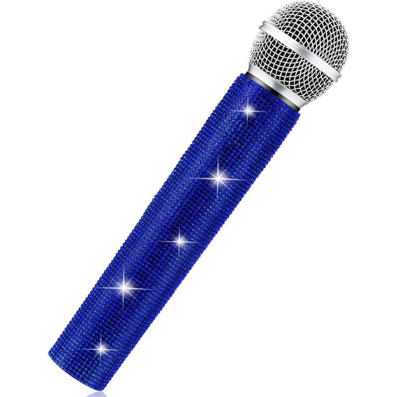 Rhinestone Diamond Microphone Cover for Children's Performance (Prop Only, Mic Not Included)