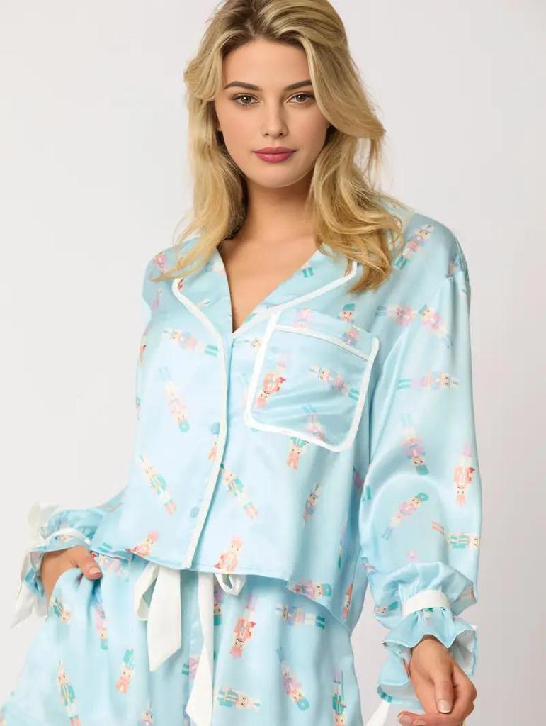 2024 New Women's European & American Print Pajama Suit