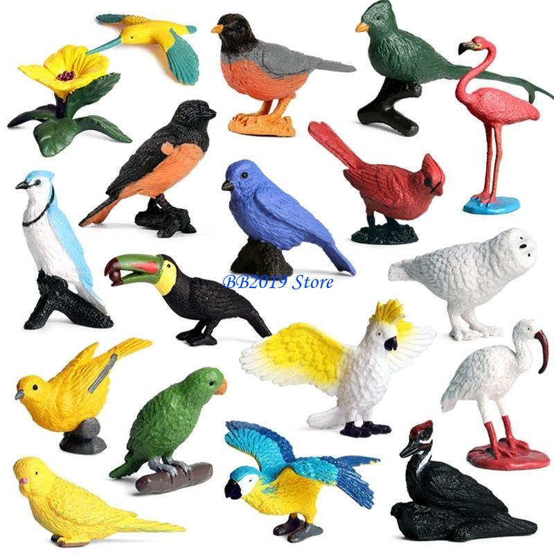 Q0Kb Trick Plastic Made Realistic Bird Figurines Toy Gift Cake Toppers