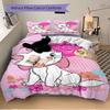 Pink Rose Kitty Print 3Pcs Bedding Setduvet Cover With 2 Bedropillowcase Home Birthday Gift