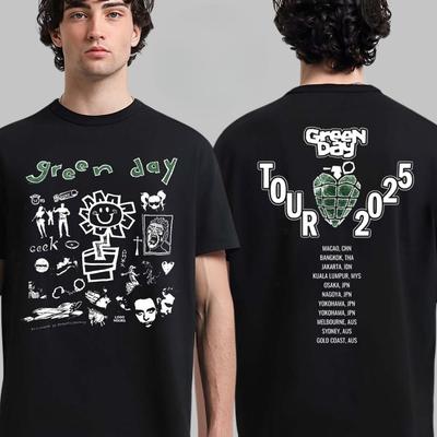 Neues Green Day Riot Fest 2025 Merch T-Shirt in Chicago IL am 21. September 2025 Das Hot Dog Lustige Kunst Zweiseitige T-Shirt