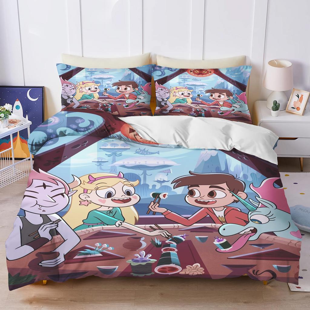 Star Butterfly Home Bedroom Comforte Nordic polyester material, suitable for children and adults, 3-piece set