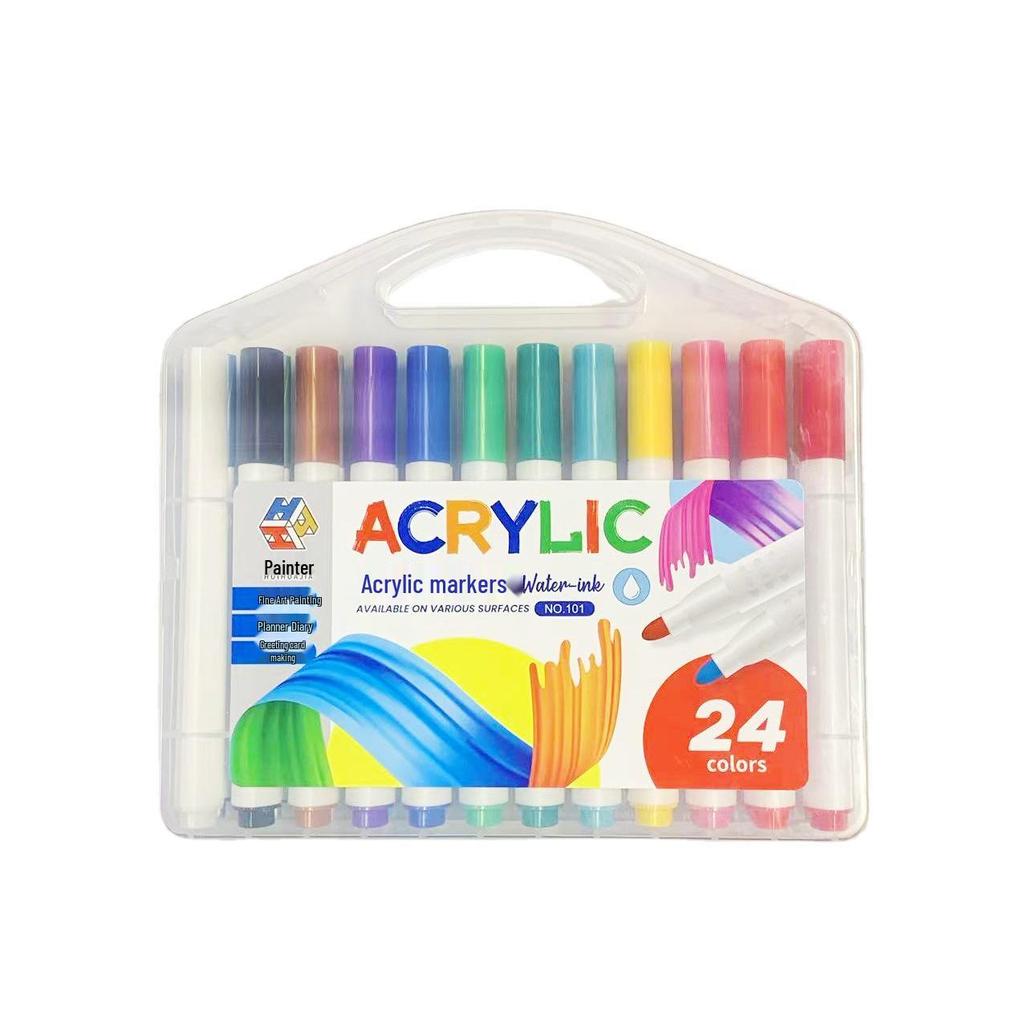 Su Geçirmez Katmanlanabilir Akrilik Boya Kalemleri - Kumaş, Seramik, Ahşap, Taş ve Sulu Boya Sanatı İçin Çocuk Seti