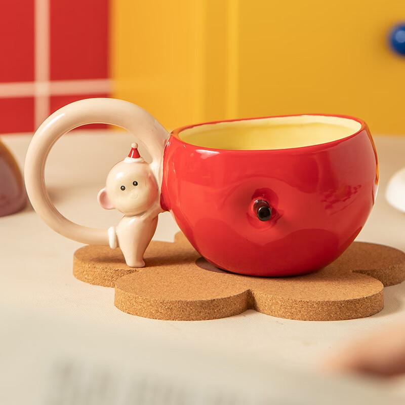 Creative Apple Monkey Ceramic Mug