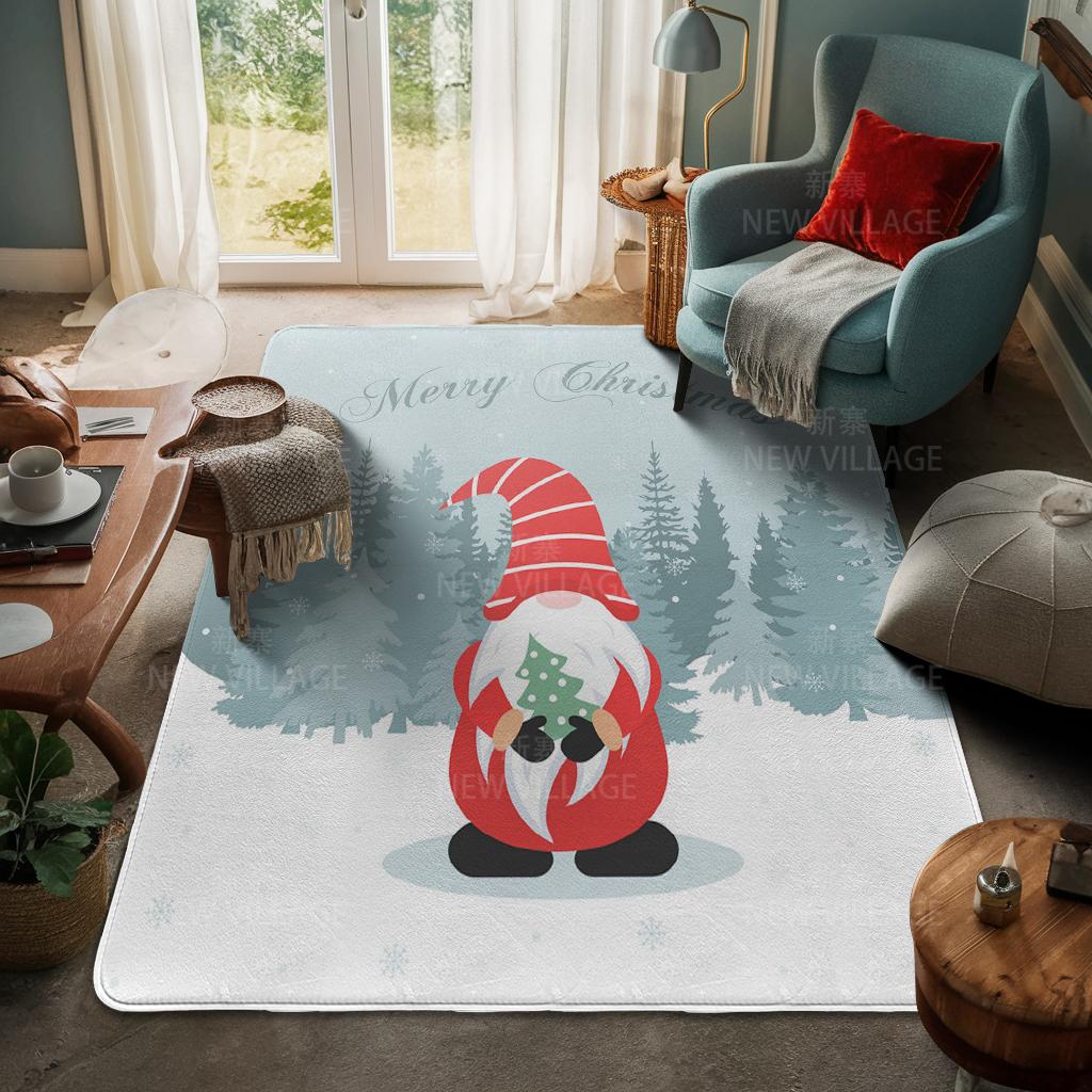 House Entrance Carpet Home Door Mat Living Room Bath Foot Bathroom Non-slip Water Absorption Rugs Bath Merry Christmas Winter