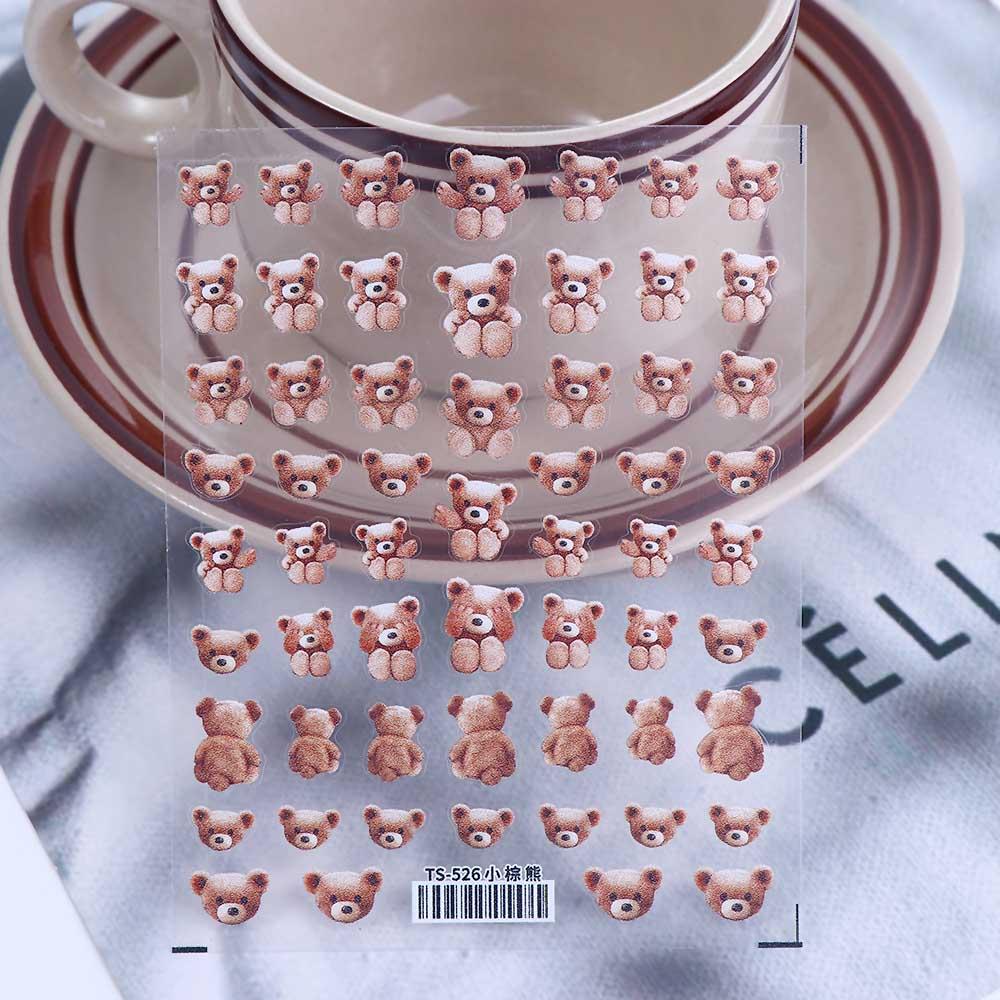 Maniküre-Zubehör Selbstklebendes Abziehbild DIY Nagelkunst 3D Nagelaufkleber Bär Nagellackaufkleber