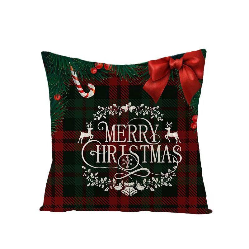 Linen Christmas Pillowcase Home Christmas Sofa Pillowcase Christmas