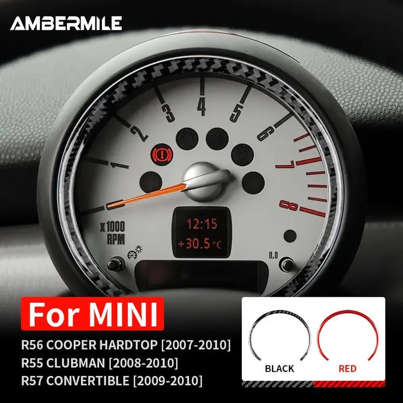 Fibre de Carbone Vraiment Douce pour Mini Cooper Hardtop R56 Clubman R55 R57 Console Centrale de Voiture Autocollant Compteur de Vitesse Garnitures Accessoires.