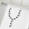 Resoul Gold Plated Crystal Pendant Tulip Necklace Flower Y Bohemian Wedding Necklace Fashion Jewelry