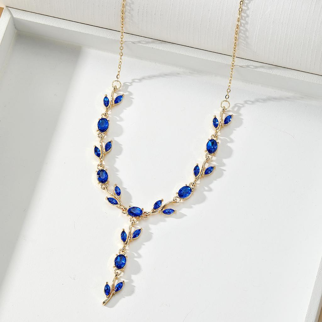 Resoul Gold Plated Crystal Pendant Tulip Necklace Flower Y Bohemian Wedding Necklace Fashion Jewelry