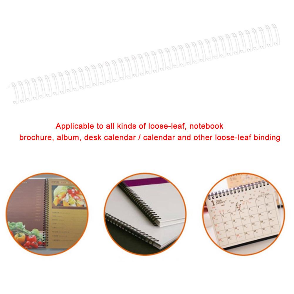 100PCS 6.4mm White Size 34 Teeth 3:1 Double Wires Binding Wire Calendar Binding Iron