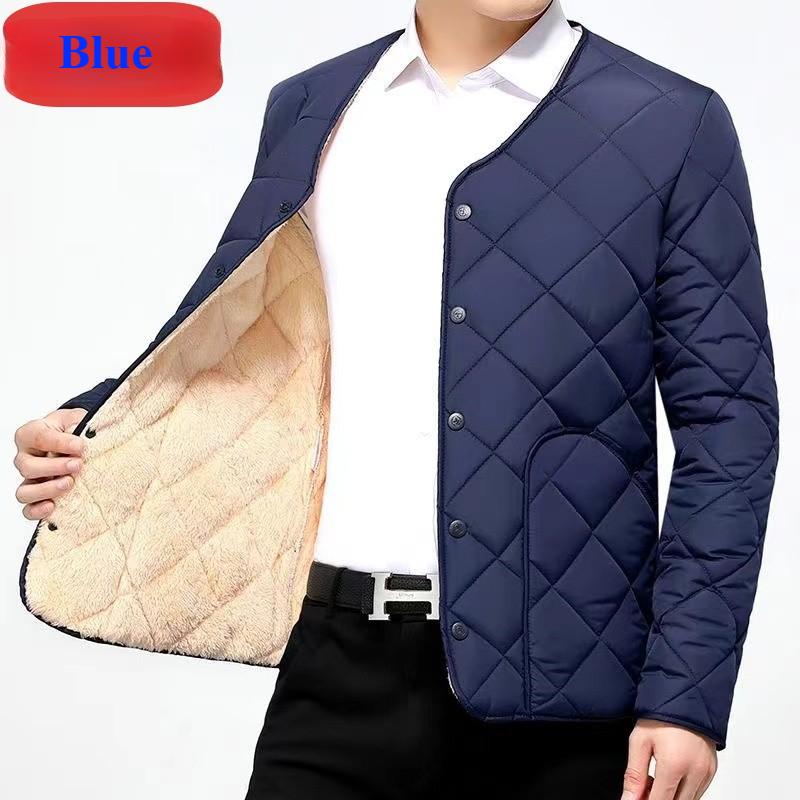 

Мужская осенне-зимняя пуховая утепленная теплая короткая куртка L синий