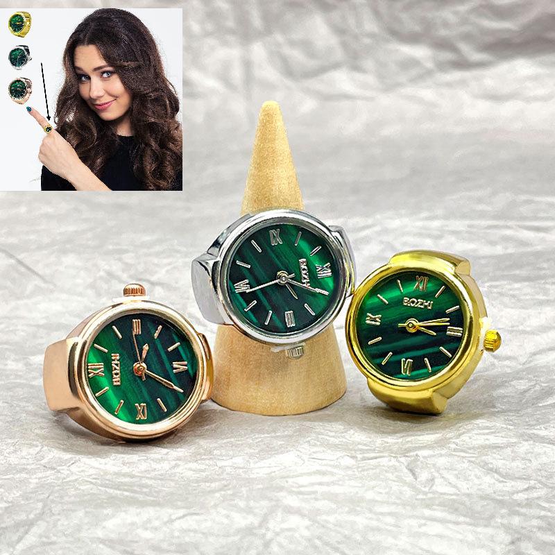 Ring Quartz Mechanical Watch Shape Hand Can Rotation Time Adjusted Gift Ornament