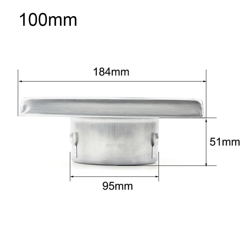 100MM Stainless Steel Air Vent Exterior Wall Ventilation Cap Movable Square Air Outlet Kitchen Bathroom Wall Grilles Duct Cover