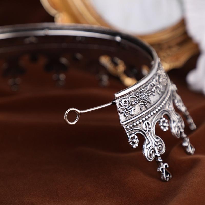 Stylish Metal Crowns Headbands Tiaras Crownpiece for Women Bridal Shower Baroque Hairhoop for Wedding and Evening Parties