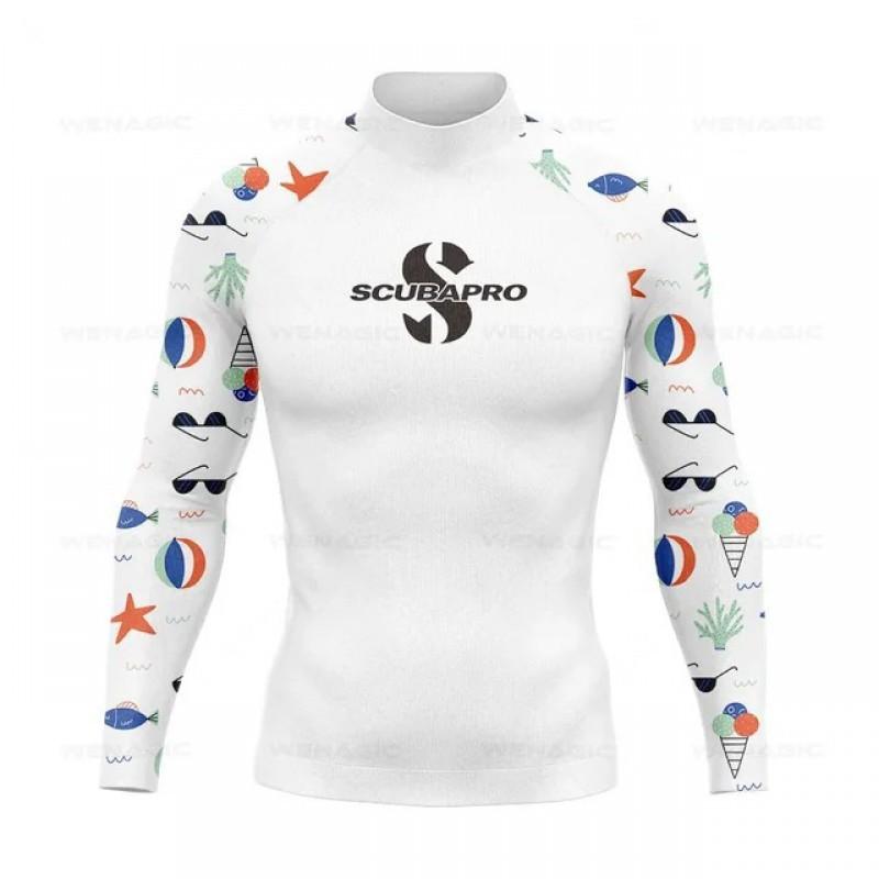 SCUBA Surfing Suit UPF50 Sunscreen Beach Swimsuit Diving Jellyfish Long-sleeved Split Top
