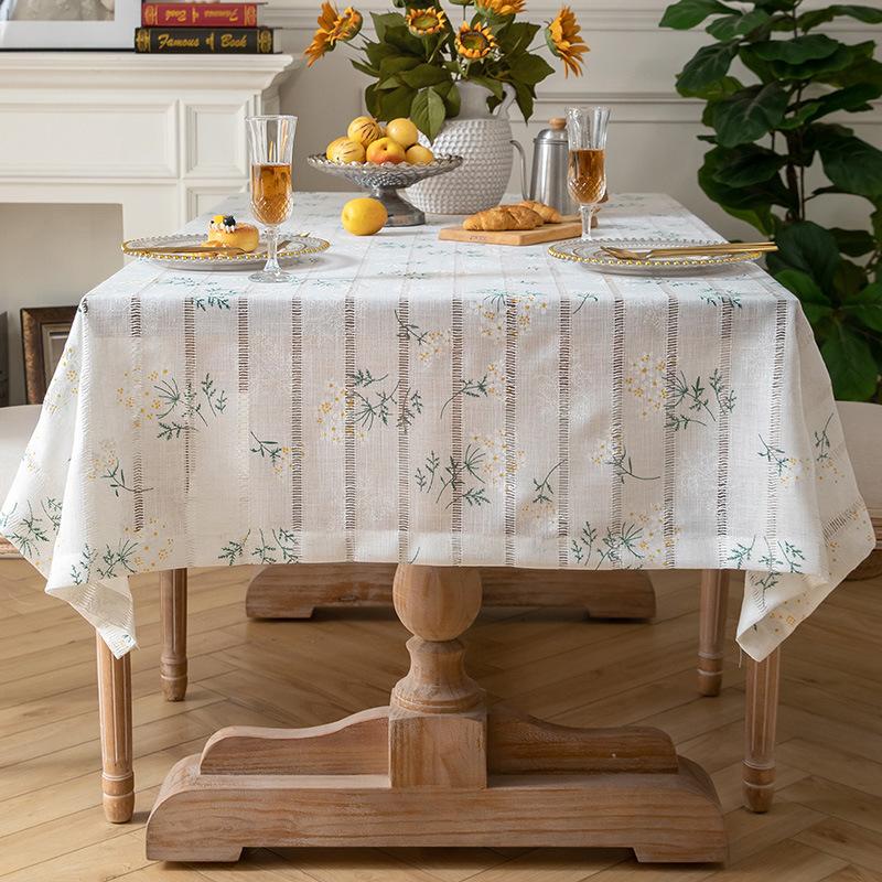French Cotton And Linen Tablecloth Rectangular Dining Table Cloth Desk Tv Bedside Table Light Luxury High-End Coffee Table Fabric