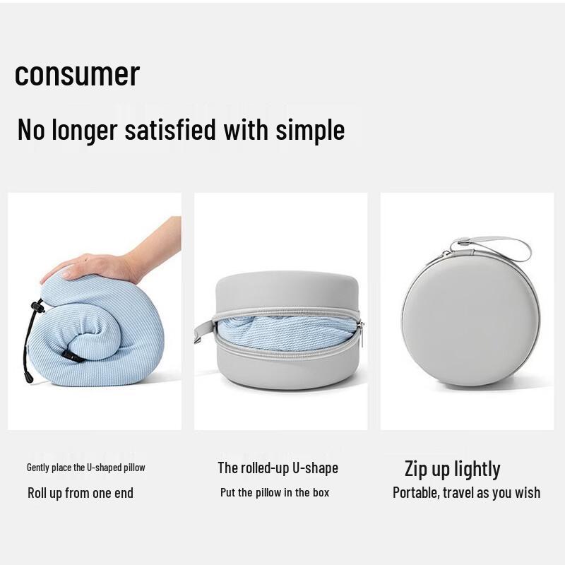 Tri-polar Memory Foam Travel U-shaped Neck Pillow