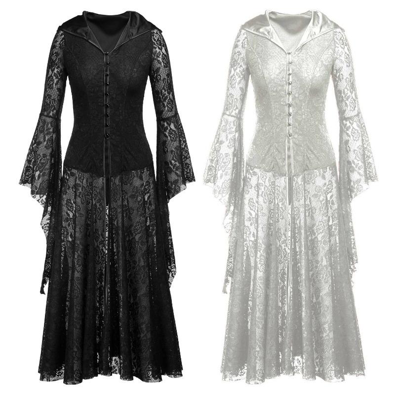 Women's COS medieval strap-on mid-length dress Lolita Lolita dark retro goth dress