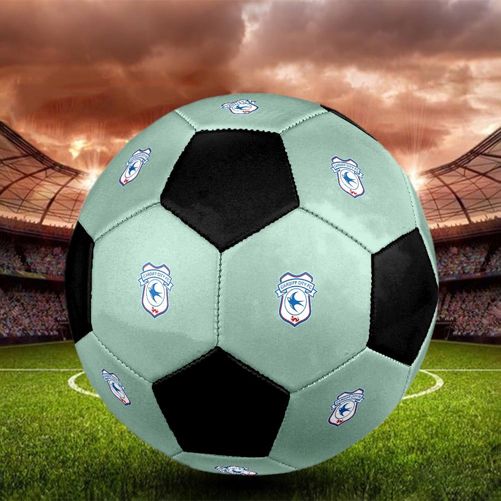Cardiff City F.C Pallone da Calcio Colorato Per Tutte le Età Cucito a Macchina PVC Pronto per la Competizione Durevole Ad Alto Rimbalzo.TAGLIA5