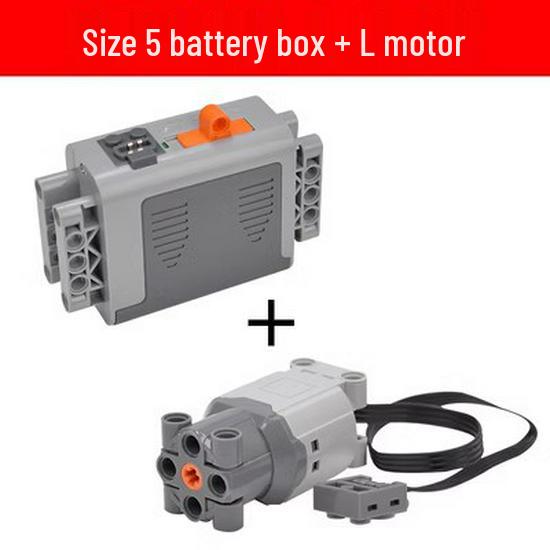 Compatible Lego M-Size Motor Power Set: Mechanical Building Blocks, Technology Accessories, Remote Control, 5 Battery Box