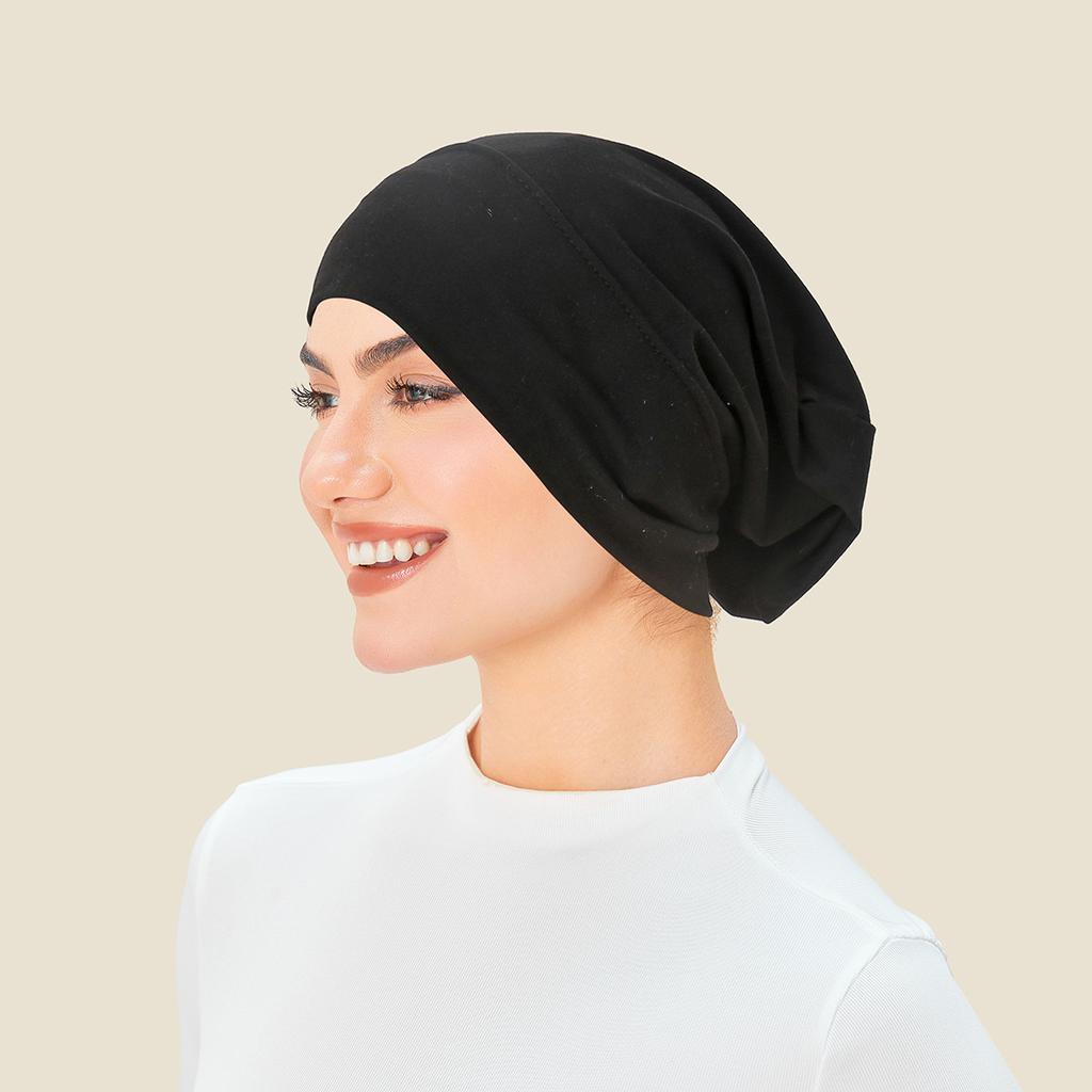 1pc Women's Elastic Modal Headscarf Inner Cap Hijab, Solid Color Stretchable HeadWrap Available For Daily Wear.