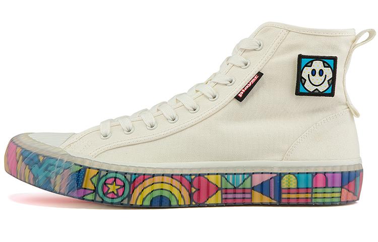 Men's Sneakers Craig&Karl x Kappa Trendy Slip Resistant Abrasion Resistant High top Canvas Shoes Unisex Ecru,