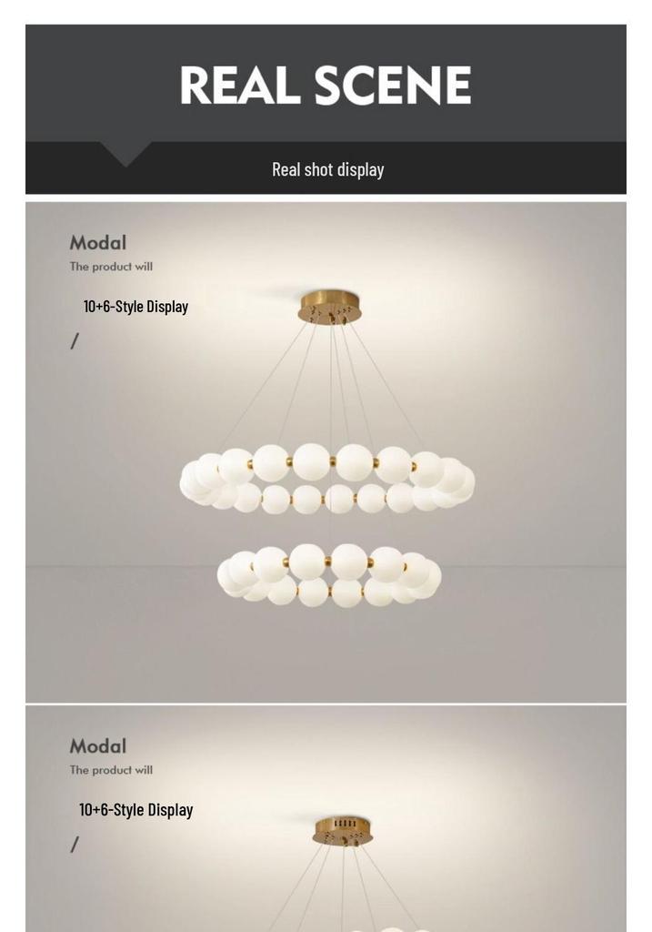 Italian Cream Minimalist LED Pendant Lamp for Living Room and Stairwell