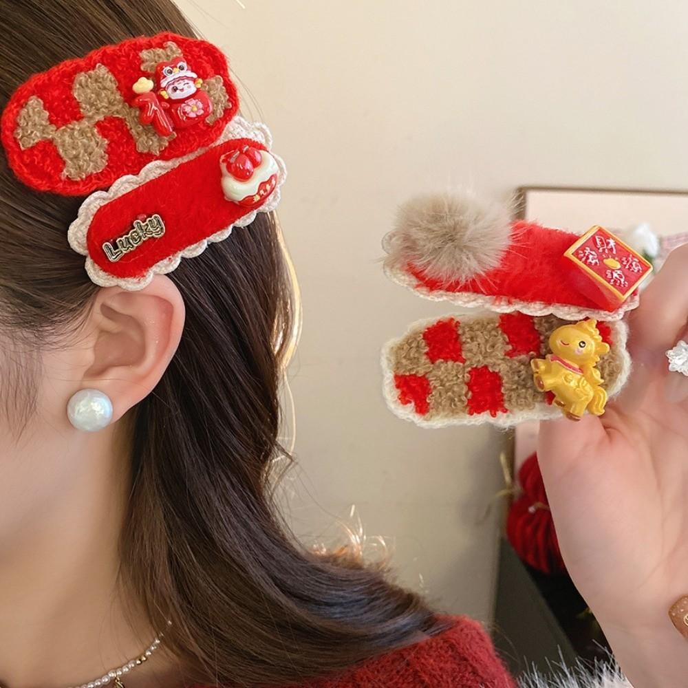 Hair Clip Chinese Yuanbao Horse Hairpin Hanfu New Year Red Hairpin  Horse New Year Gift