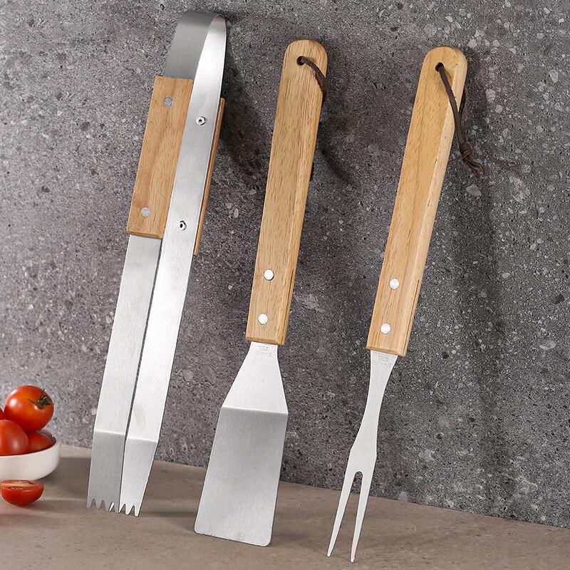 

Wooden Handle BBQ Tool Set