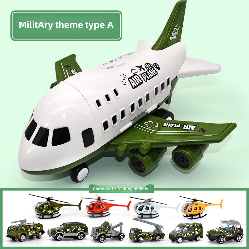 Großes Kinder-Flugzeug-Spielzeugset mit Trägheitsspielzeugautos