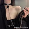 Collar women's neck ring, PU bell neck ring, dark color love pendant collar, necklace necklace, chain necklace, love collar for women