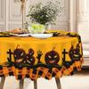 1 Halloween Round Tablecloth 60 Inches - Ghosts, Bats, Pumpkins And Haunted House Patterns For Long Tables