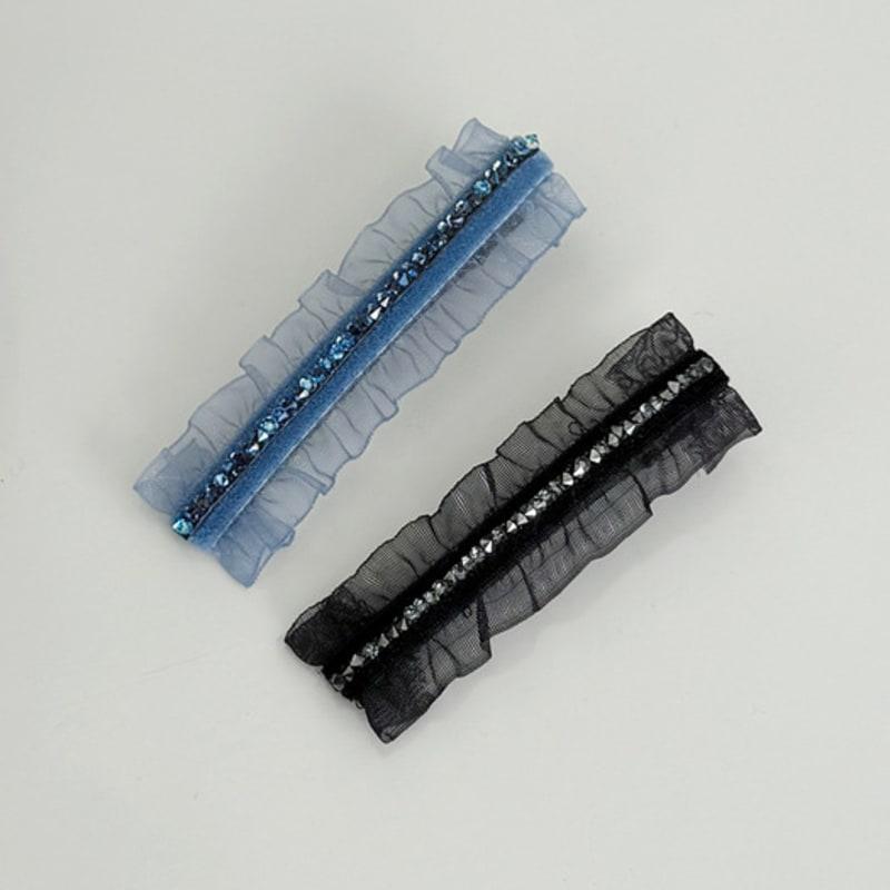 

FANTASTIC PLANET frill velvet hair pin (2colors) LAVENDER BLUE