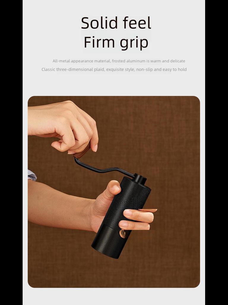Hand-Crank Coffee Grinder with CNC Titanium-Plated Core for Italian Brews