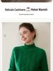 2025 Autumn/Winter Women's Half-High Neck Cable Knit Top with Raglan Sleeves - Fashionable Casual Wear