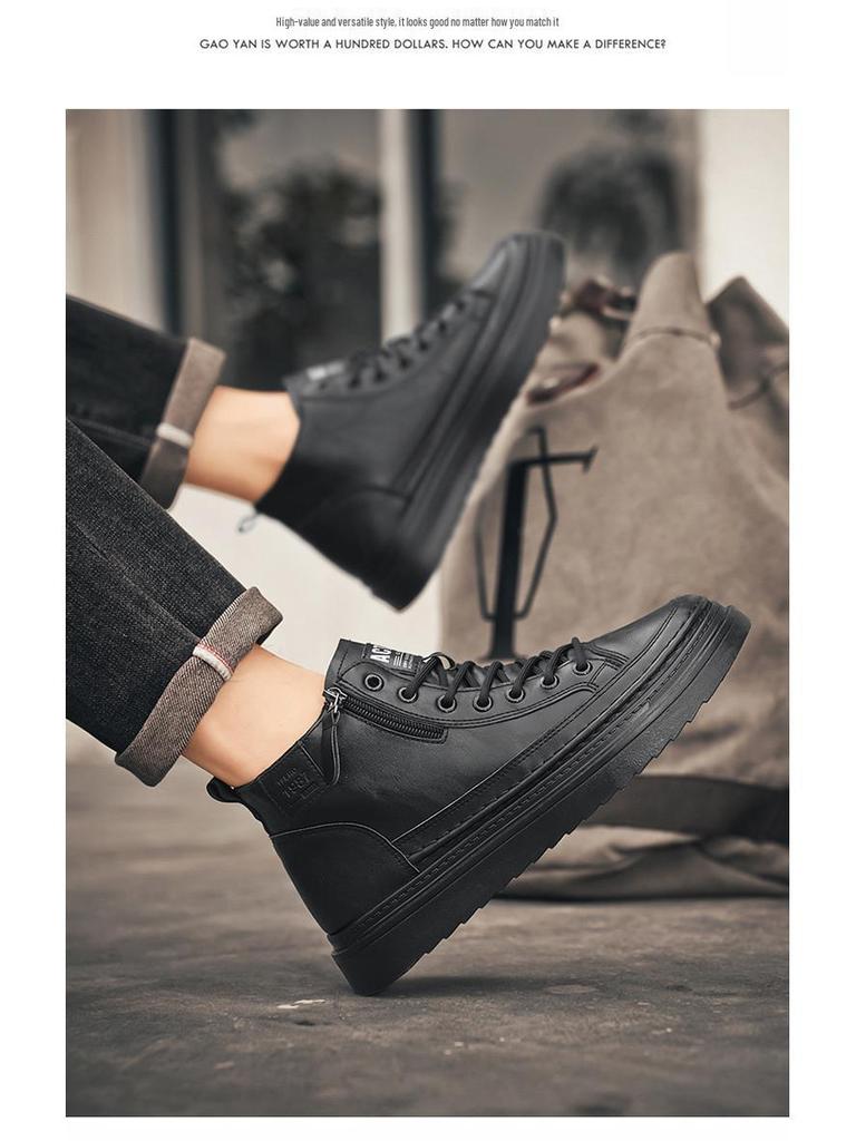 Men's Versatile High-Top Autumn Martin Boots: Non-Slip Casual Leather Work Shoes