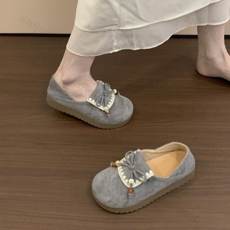Height Increase Women's Loafers Spring Autumn New Outdoor Non Slip Fashion Bow Knot Casual Shoes Vintage Comfort Soft Sole Flats