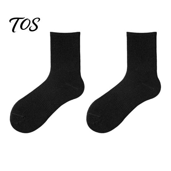 Moisture Wicking Cotton Socks 5 Pair Crew for Men Women, Extra Loose Ankle Sports Socks, Non-Binding Breathable Solid Color Versatile Athletic All Day