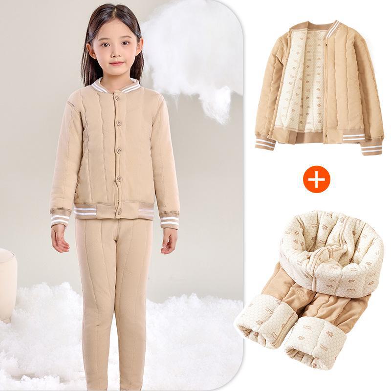 Inner Warm Winter Suit for Children and Teens - Thick, Cozy School Uniform for Parent-Child Matching