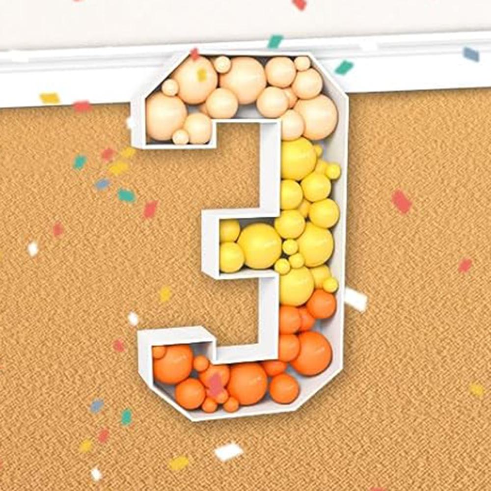 לוח קישוט מספרים גדול 3 רגל / 91.5 ס"מ DIY, ניתן למילוי בבלונים, פרחים, אביזרים למסיבת יום הולדת 50, חתונה, מקלחת תינוק