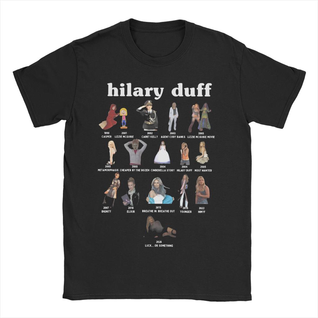 Hilary Duff The Lucky Me Tour 2026 Unisex WoUnisex T Shirts Fun Tee Shirt Short Sleeve Round Neck TShirts 100 Cotton Gift Clothes