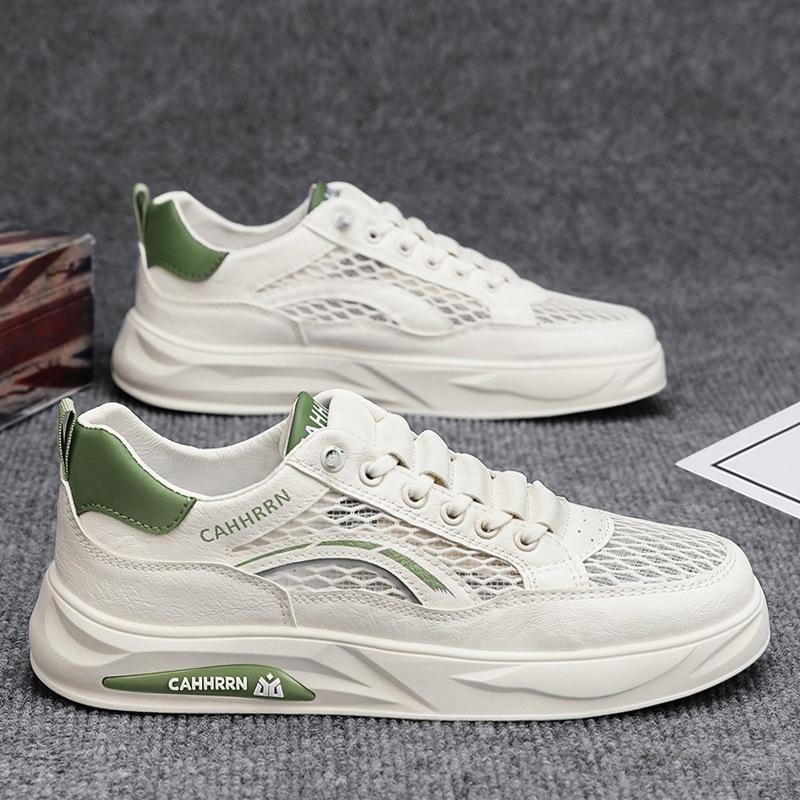 Breathable hollow board shoes men's big net white shoes student summer men's shoes 2025 new low-top casual trendy shoes men's
