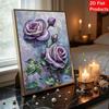 DIY Purple Rose Pearl Diamond Art Kits Without Frame 30x40cm Gem Art Diamond Painting Kits for Adults/Beginners Gift Idea Home Wall Decor