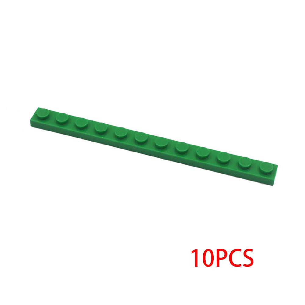 

MOC 10PCS 1X12 Plate Building Blocks Figures Bricks Assemblage Kit High-Tech Board House Bricks Particle DIY Idea Toys Kid Gifts зелений