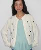 Ronron Heart Pattern Knit Cardigan Ivory