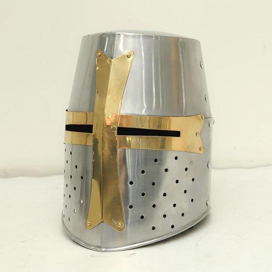 Medieval Crusader Knight Helmet Wearable Armor Helmet Gothic Knight Historical Replica medieval arsenal LARP Reenactment